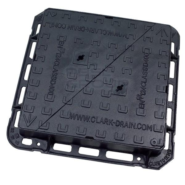 Quality Double Triangle Pattern Non-Rock Design 40 Tonne Loading Ductile Iron Manhole Cover & Frame Heavy Duty for sale