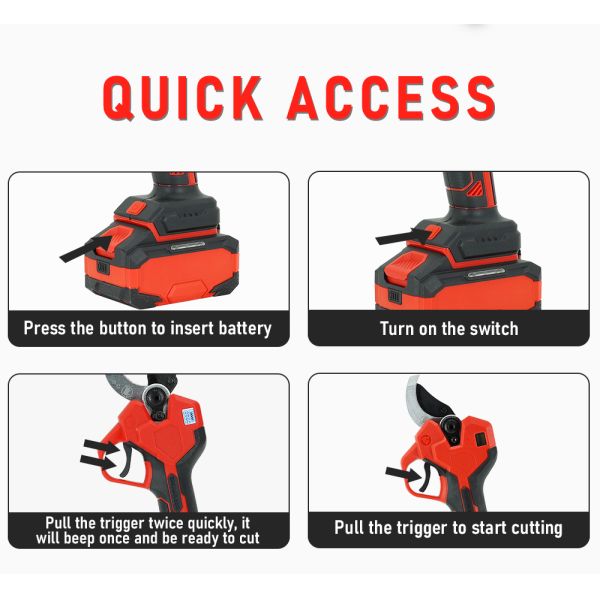 High Quality Cordless Pruning Shears Garden 4A 45mm Electric Pruner Shear