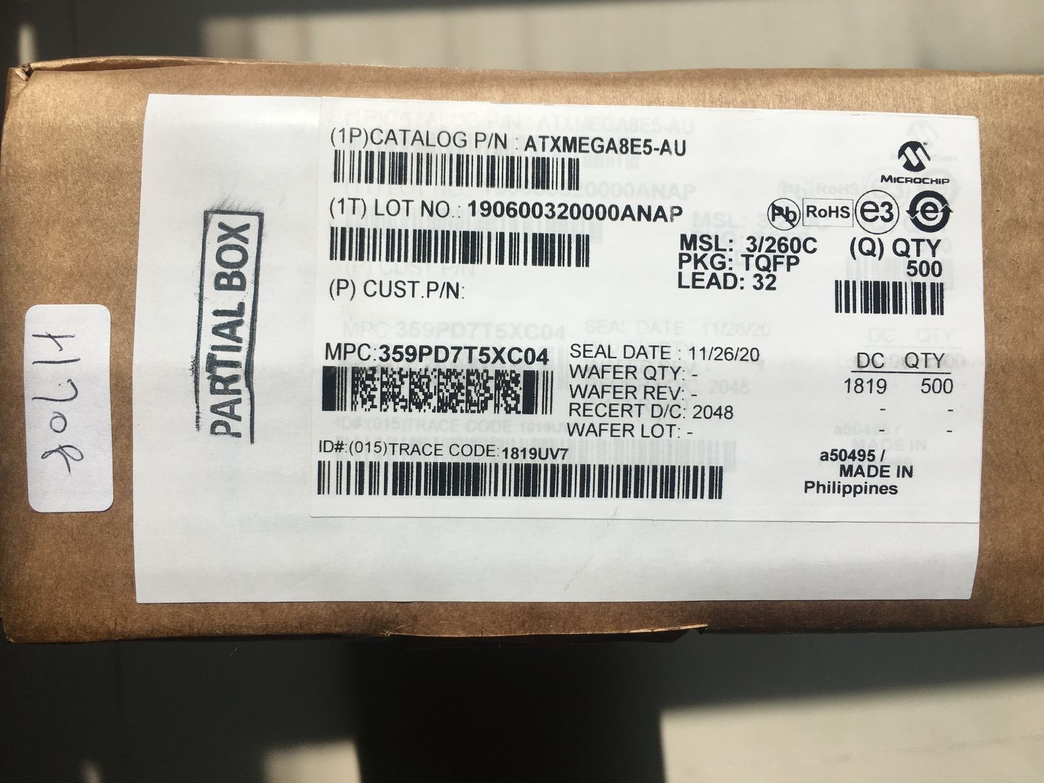 ATXMEGA8E5-AU 32MHz SPI 8 Bit Microcontrollers MCU 32TQFP
