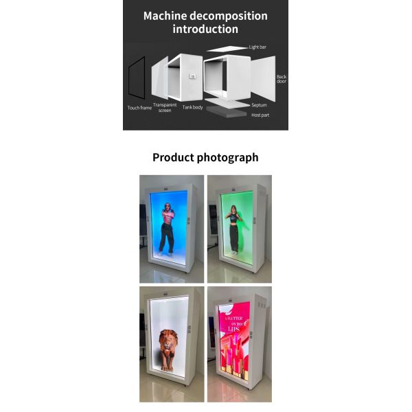 43" Android Transparent LCD Showcase WiFi Network Floor-Standing Metal OEM Built-In CMS Smart Touch Commercial Retail Exhibition