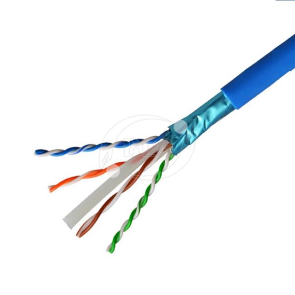 Communication Cat6 Lan Cable Network Wire Shielded Solid Bare Copper For Computer