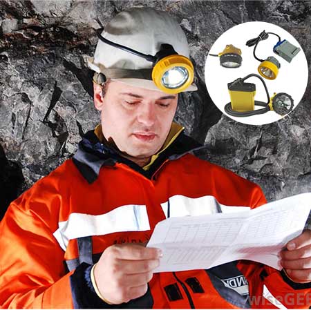6.6Ah Li-ion Battery LED Mining Light 15000lux High Beam Corded Lamp Flame Resistant