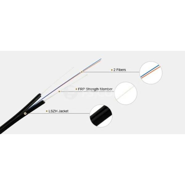 Butterfly Shaped FTTH Fiber Optic Cable 2 Core 4 Core Optical Fiber Cable Single Mode