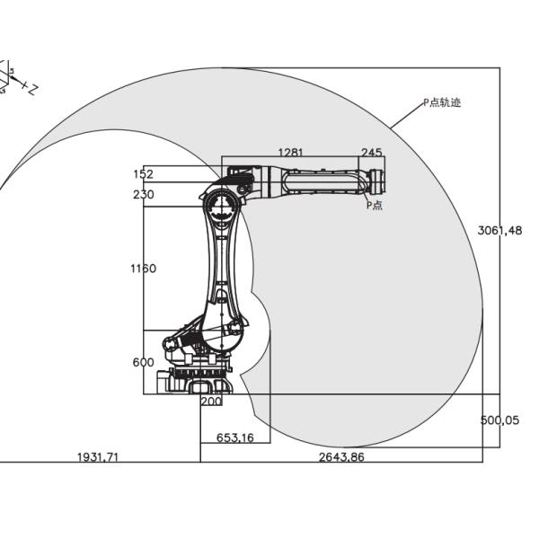 General Industrial Robots In Loading Spraying Handling Cutting Model T-MB280-2650 With 280kg Payload And 2650mm Reach