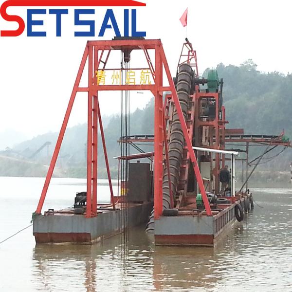 7-30 Meter Dredging Depth Chain Bucket River Gold Dredger with Agitation Chute