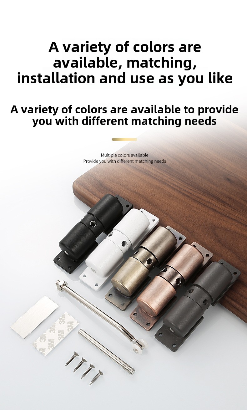 Modern Aluminum Alloy Door Closer with Adjustable Buffer Pulley Automatic Closing Light Spring for Hotels Small Steel Design