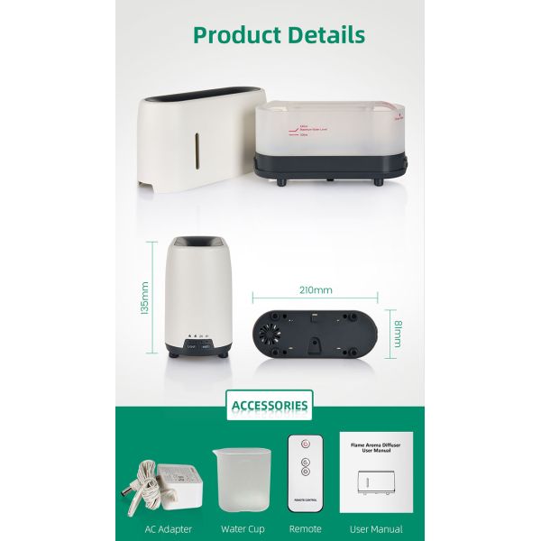 240ml Flame Aroma Humidifiers Diffuser Aromatherapy Essential Oil Diffuser with Fire Flame Night Light Remote Control for Kids