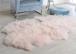 Pink Curly Hair Extra Large Sheepskin Rug Comfortable Anti Shrink For Home Floor
