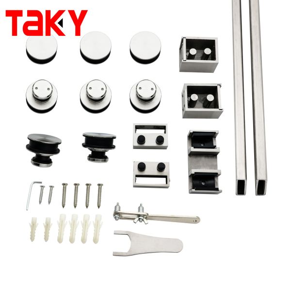 Frameless Glass Mobile Hanging Sliding Roller Wheels Glass Sliding Hardware Fittings