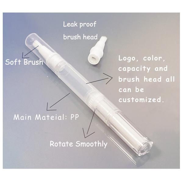 2ml 2.5ml 4ml 6ml Plastic Empty Custom Logo Nail Cuticle Oil Packaging Twist Pen With Brush Applicator