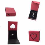 Fashionable Bespoke Leather Hinged Paper Packaging Boxes For Silver Jewelry Gift