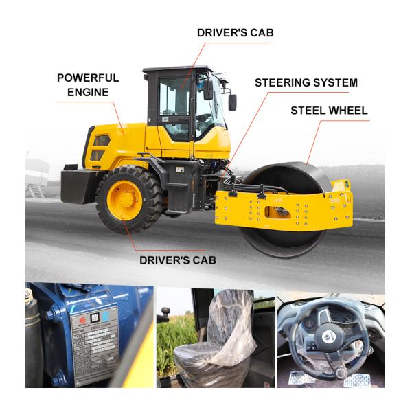 6Ton 8Ton 10Ton Diesel Single Drum Padfoot Smooth Road Roller Compactor Vibratory Asphalt Roller for Sale