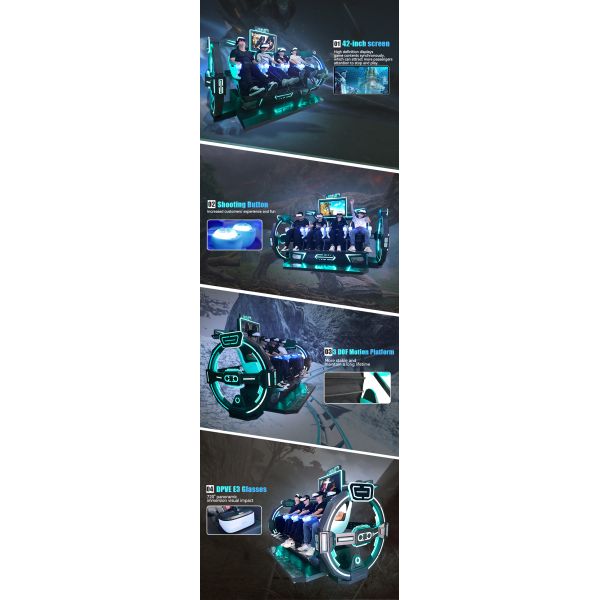 Indoor 9D VR Cinema Chair Multiplayer Shooting Game 4-Seat VR Theme Park for Shopping Malls
