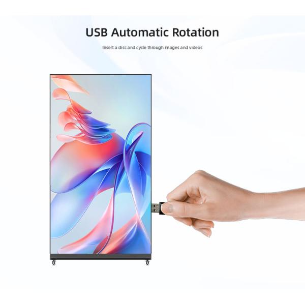 75' Floor Standing LCD Digital Signage Poster Display LCD Splicing Screen for Shopping Mall Events Elevators IP65 Floor Stand