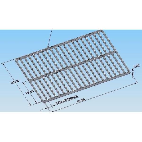 SS Grating Twisted Bar Steel Floor Grating 6 x 6mm Plain Bar 32mm x 5mm