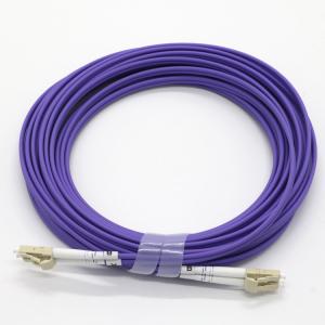 China OM5 Multimode Fiber Optic Network Cable , 50/125 Duplex Purple Fibre Patch Leads on sale