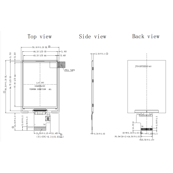 Capacitive Touch Panel 2.8 Inch IPS TFT LCD Display 240x320 For Industrial Control
