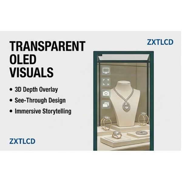 48 Inch Vertical Transparent OLED Showcase Display for Cultural Heritage and Museum Exhibition Cabinets