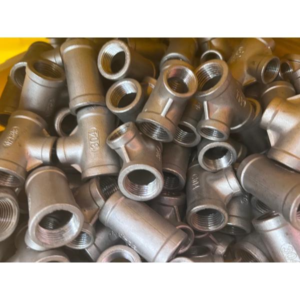 304 316 Stainless Steel Female Thread Tee Fitting BSPT NPT DIN