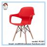 plastic eames chair armrest dining chair plastic pp with wood and steel legs PC507 for sale