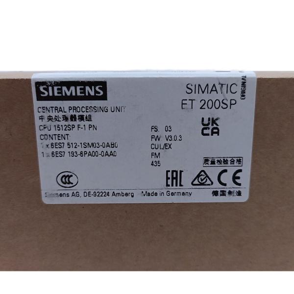 SIEMENS PLC SIMATIC S7-1500 CPU 1513PRO-2 PN* 6ES7513-2PM03-0AB0 CENTRAL PROCESSING UNIT WITH