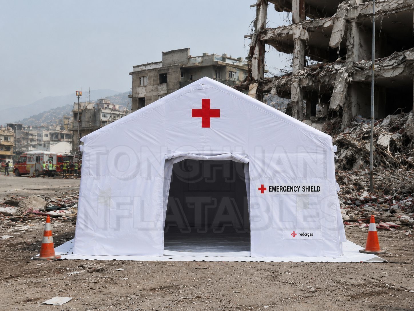 Custom Emergency Inflatable Tent with Large Entrance and Flexible Layout for Field Hospitals Relief Programs and Events
