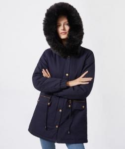 China Small Quantity Clothing Manufacturer Women'S Parka Cotton Coat With Fur Collar Hooded Warm Jacket on sale