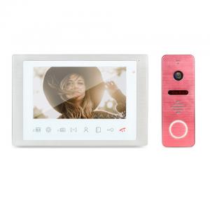 China Unique pink color outdoor camera with rain cover video door phone HD video doorbell full duplex intercom system on sale