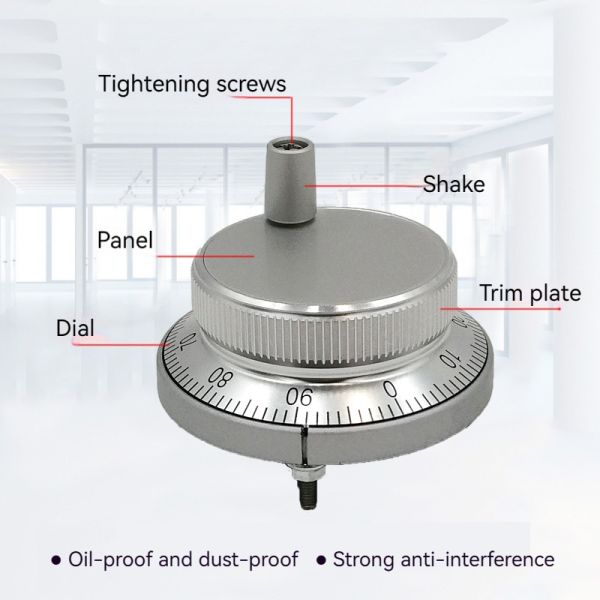 Panel Type Manual Pulse Generator MK600 CNC Handwheel MPG Hand Pulsing 5V 25-100PPR 60mm Diameter for CNC Machining System