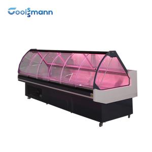 Wholesale Double Side Deli Display Refrigerator , Chest Curved Glass Refrigerated Deli Case from china suppliers