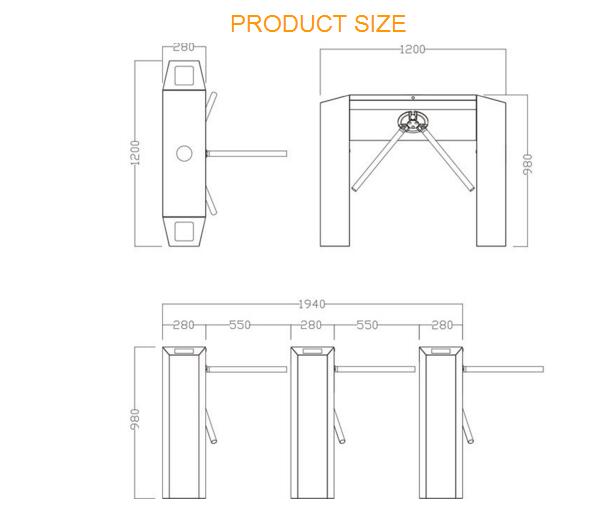 3 Million Times Automatic Systems Turnstiles , Durable Security Access Gates