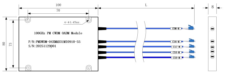 Polarization Maintaining Coarse Wavelength Division Multiplexer PM CWDM 2 - 16 Channels