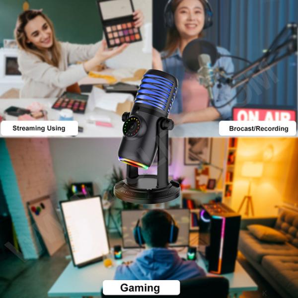 RGB Gaming Mic 48Khz Podcast Studio Microphone For Streaming