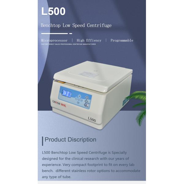 L500 Low Speed Centrifuge 5000rpm 16x15ml Capacity