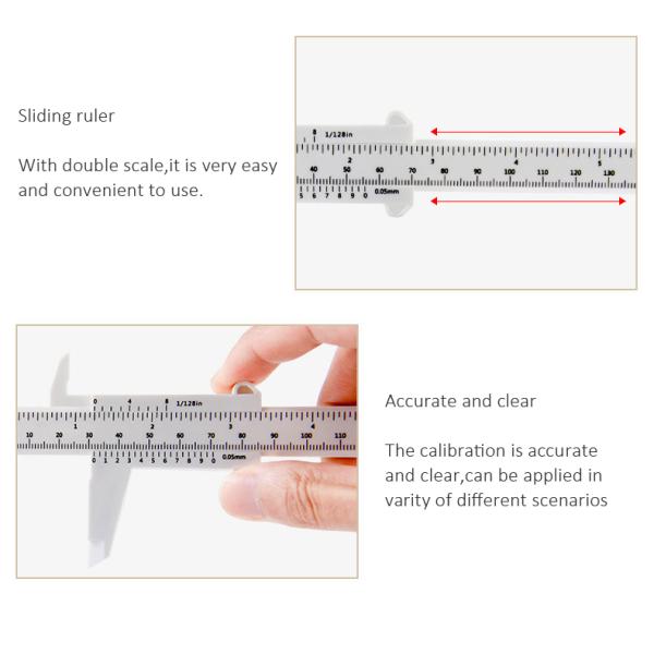 Slide Scale Plastic Eyebrow Measuring Microblading Caliper Permanent Makeup Sliding Gauge Eyebrow Ruler
