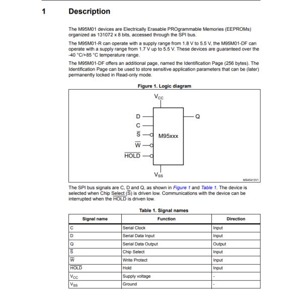 M95M01-DFCS6TP/K EEPROM Memory IC 1Mbit SPI 16 MHz 8-WLCSP 128K x 8