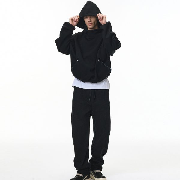 Winter Men's Unisex Hooded Sweater Pants Set 3D Pattern Heat-Transfer Printing Breathable 340g Knitted Flannel Fabric