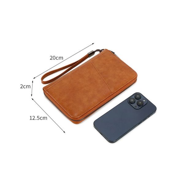 Slim Vegan Leather Passport Cover Multifunctional Ticket Organizer With Wrist Strap