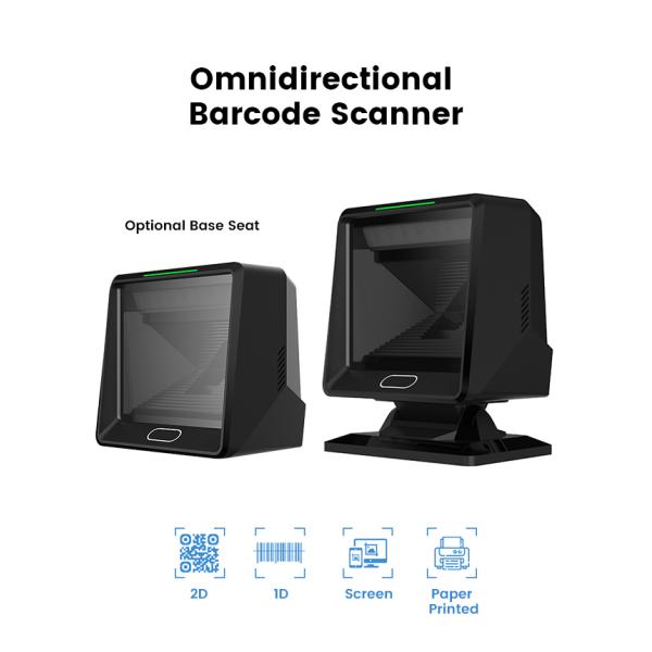 Automatic Scanning Hands Free 1D 2D QR Code Reader Desktop Omnidirectional Barcode Scanner for Supermarket