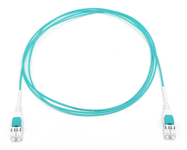 LC Uniboot Duplex 10G OM3 50/125 Multimode OFNR Fiber Optic Patch Cable 2.0mm Aqua