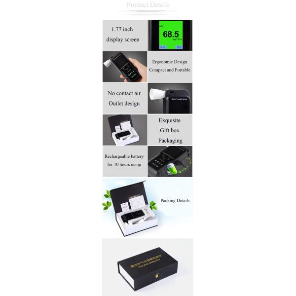 Non Contact Portable Alcohol Detector Bluetooth Connection