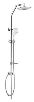 Wall Mount Rainfall Bathroom Shower Set stainless column pipe with ABS handheld shower head function