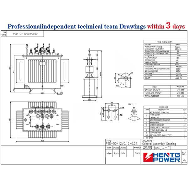 Customizable 50kVA Oil Immersed Power Transformer with 11kV Input and 0.4kV Output for Industrial Use