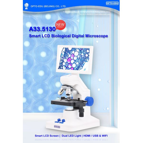 OPTO-EDU A33.5130 7'' LCD Microscope 8MP Camera 1080p Video HDMI/WiFi/USB Portable Design