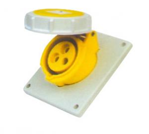 Wholesale Ip67 16 Amp 3 Pin Industrial Socket Female Angled Panel Mounting from china suppliers
