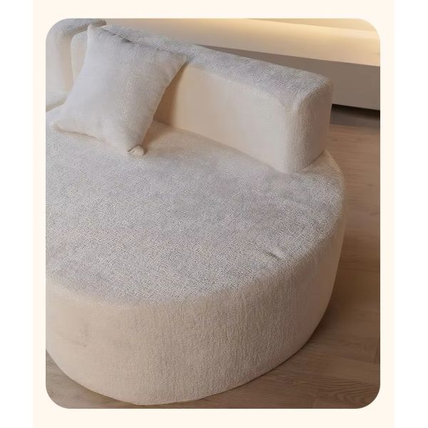 Custom Modern Curved Sectional Sofa Fabric Compressed Sofa Half Moon Design Salon Cozy Upholstered Modular Could Couch