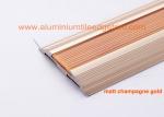 Flat Aluminium Floor Trims Cover Strip Anti Slip PVC Rubber For Same Height Step