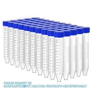 China Centrifuge Tubes 15mL, Conical Tubes Sterile 50 PCS, Polypropylene, Leak-Proof Screw Caps, Plastic Container on sale