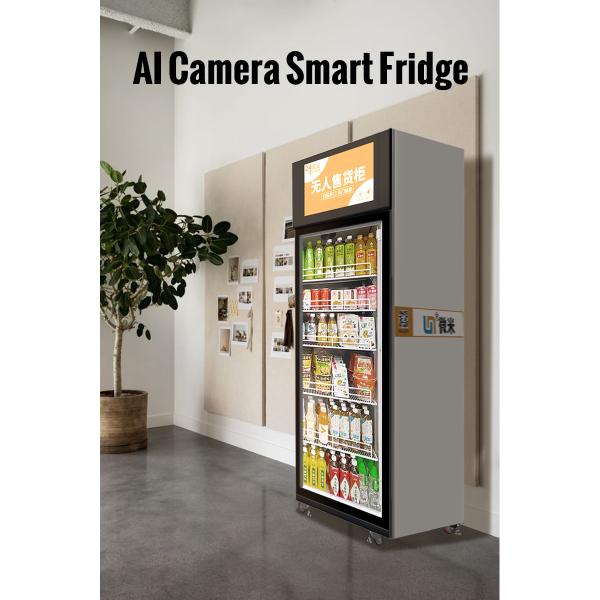 Intelligent Algorithm AI-Powered Vending Machine For Snacks Drinks Fresh Food Fruits Grab And Go Fridge