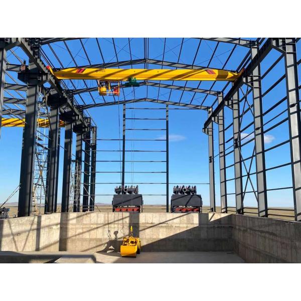 5 Ton Wireless Single Beam Bridge Crane With Electric Hydraulic Double Flap Grab